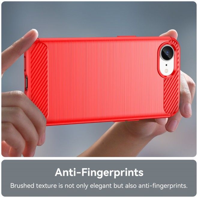 iPhone 17e / 16e Handyhülle - Carbon Fiber TPU Softcase Series - rot