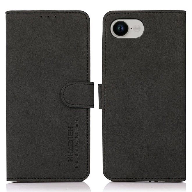 iPhone 17e / 16e Handy Hülle - Classic II Leder Bookcover Series - schwarz