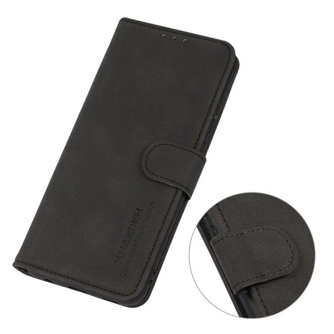 iPhone 17e / 16e Handy Hülle - Classic II Leder Bookcover Series - schwarz