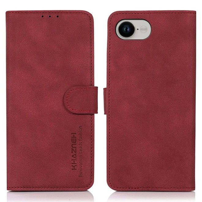 iPhone 17e / 16e Handy Hülle - Classic II Leder Bookcover Series - rot