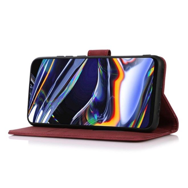 iPhone 17e / 16e Handy Hülle - Classic II Leder Bookcover Series - rot