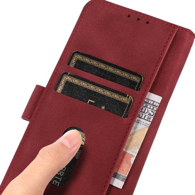 iPhone 17e / 16e Handy Hülle - Classic II Leder Bookcover Series - rot