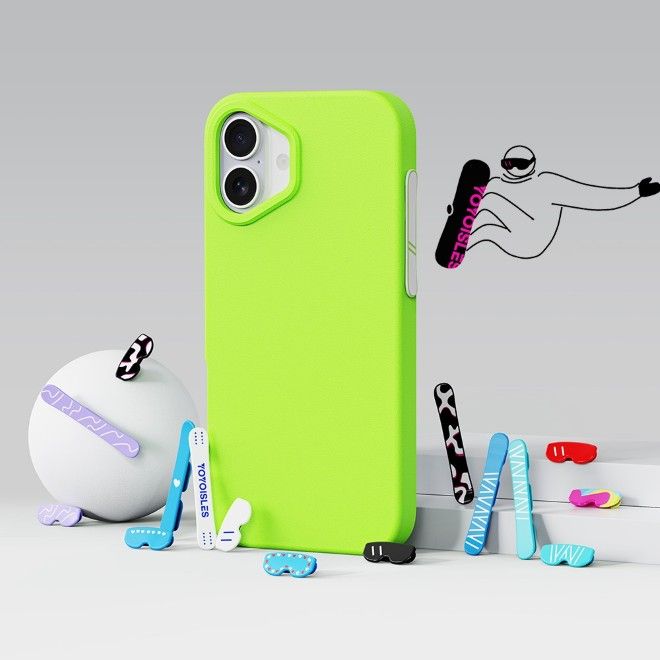 Yoyoisles - iPhone 16 Plus Handyhülle - EVA Softcase - Air Tec Series - hellgrün