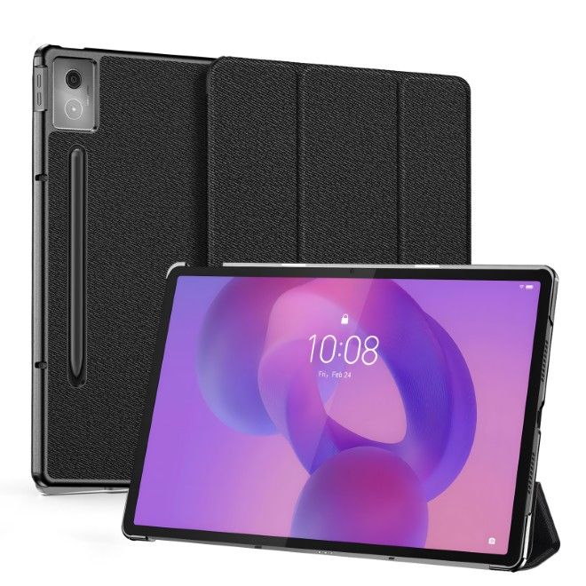 Dux Ducis - Lenovo Idea Tab Pro 12.7 Hülle - Leder Smart Flip Case - Domo Series - schwarz