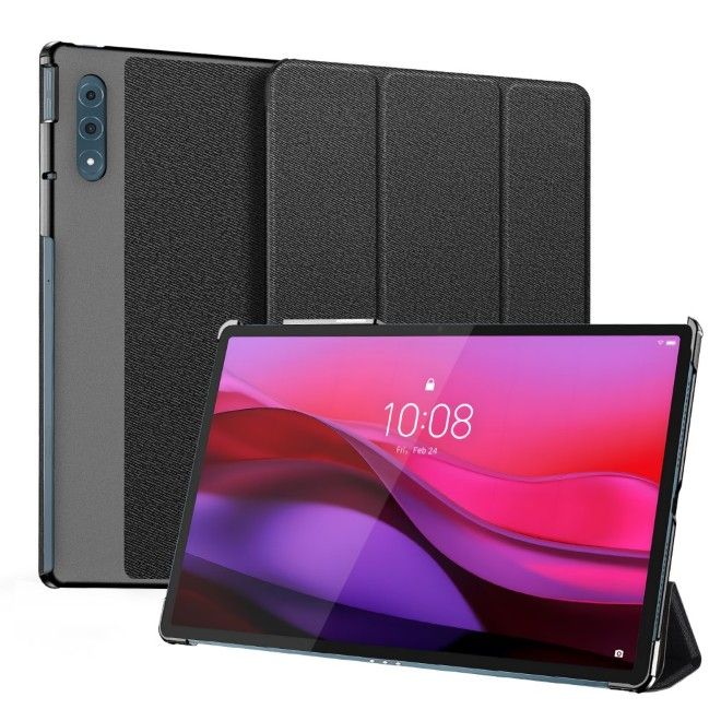 Dux Ducis - Lenovo Yoga Tab Plus 12.7 Hülle - Leder Smart Flip Case - Domo Series - schwarz