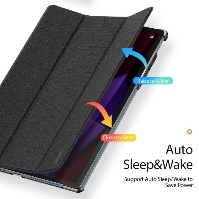 Dux Ducis - Lenovo Yoga Tab Plus 12.7 Hülle - Leder Smart Flip Case - Domo Series - schwarz