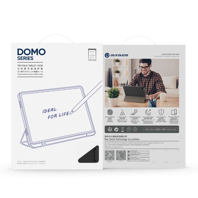Dux Ducis - Lenovo Yoga Tab Plus 12.7 Hülle - Leder Smart Flip Case - Domo Series - schwarz