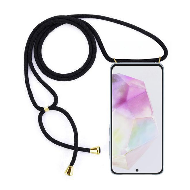 MU Style - Samsung Galaxy A35 Phone Necklace - TPU Crossbody Case - Original Series - Transparent/Black