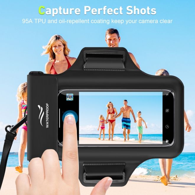 2in1 Universelle Wasserdichte Umhängetasche & Sport Armband für Smartphones bis 7" - schwarz