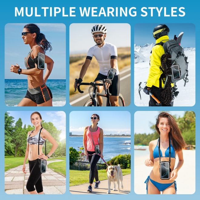 2in1 Universal Sport Armband & Umhängetasche für Smartphones bis 6.9" (max. 170 x 90 mm) - neongrün/schwarz