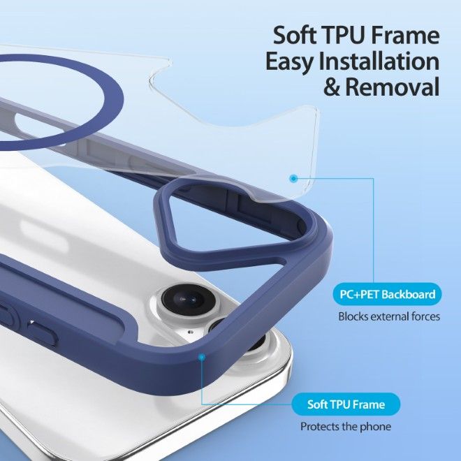 Dux Ducis - iPhone 17 Hülle - Leder Bookcover - MagSafe - Skin X Pro Series - blau