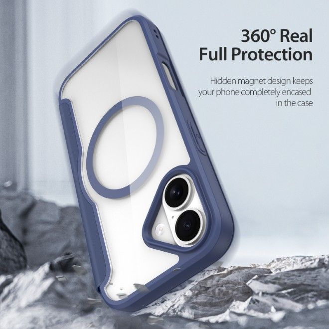 Dux Ducis - iPhone 17 Hülle - Leder Bookcover - MagSafe - Skin X Pro Series - blau