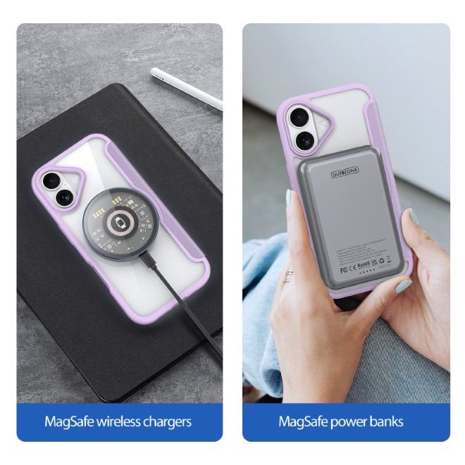 Dux Ducis - iPhone 17 Hülle - Leder Bookcover - MagSafe - Skin X Pro Series - purpur