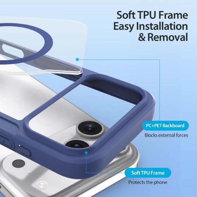 Dux Ducis - iPhone 17 Pro Hülle - Leder Bookcover - MagSafe - Skin X Pro Series - blau