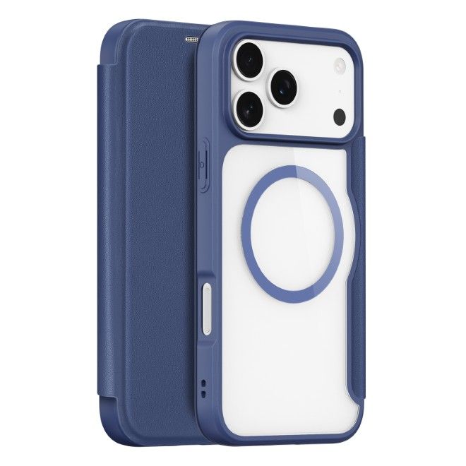 Dux Ducis - iPhone 17 Pro Max Hülle - Leder Bookcover - MagSafe - Skin X Pro Series - blau
