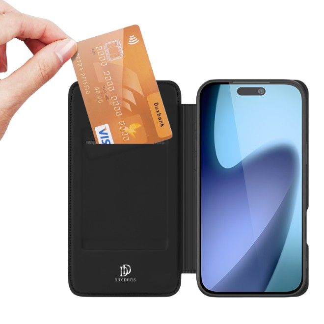 Dux Ducis - iPhone 17 Hülle - Handy Bookcover - Skin Pro Series - schwarz
