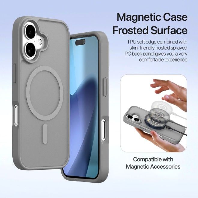 Dux Ducis - iPhone 17 Hülle - Kunstleder Bookcover - MagSafe kompatibel - Lawa Series - grau