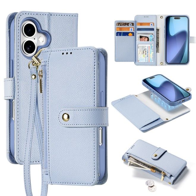 Dux Ducis - iPhone 17 Hülle - Kunstleder Bookcover - MagSafe kompatibel - Lawa Series - hellblau