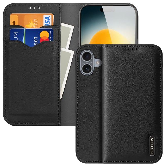 Dux Ducis - iPhone 17 Hülle - Handy Leder Case - Hivo Series - schwarz