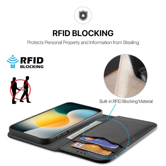 Dux Ducis - iPhone 17 Hülle - Handy Leder Case - Hivo Series - schwarz