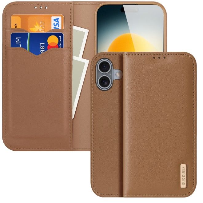 Dux Ducis - iPhone 17 Hülle - Handy Leder Case - Hivo Series - braun