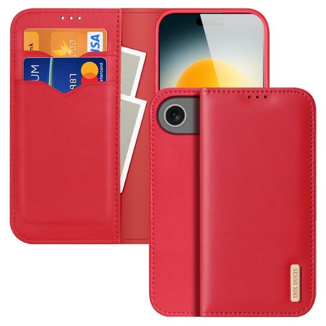 Dux Ducis - iPhone Air Hülle - Handy Leder Case - Hivo Series - rot