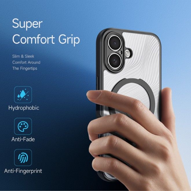 Dux Ducis - iPhone 17 Hülle - Hardcase - MagSafe - mit Standfunktion - Aimo Mag Stand Series - schwarz