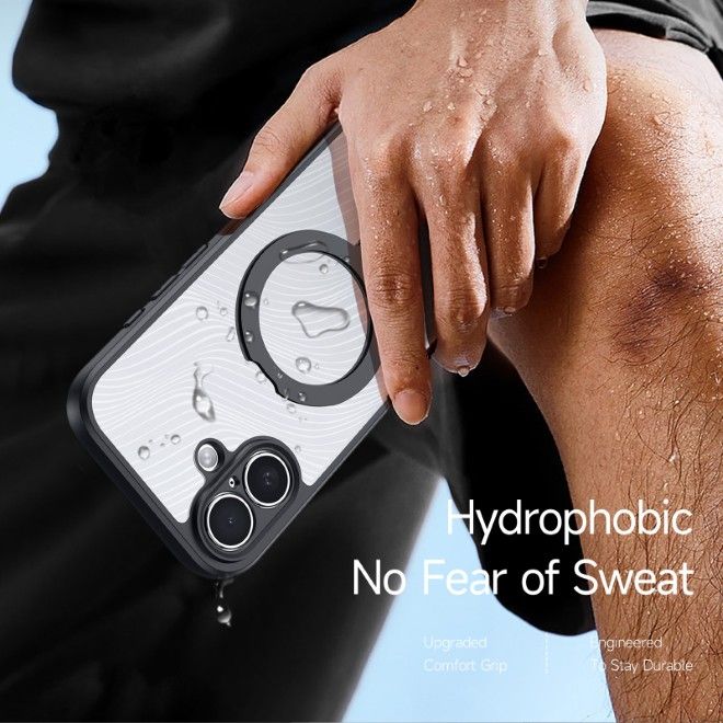 Dux Ducis - iPhone 17 Hülle - Hardcase - MagSafe - mit Standfunktion - Aimo Mag Stand Series - schwarz