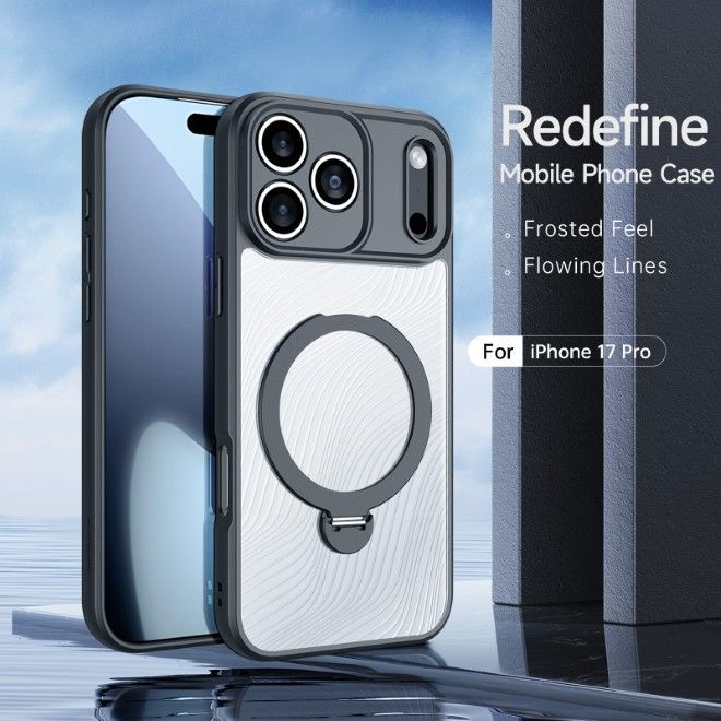 Dux Ducis - iPhone 17 Pro Hülle - Hardcase - MagSafe - mit Standfunktion - Aimo Mag Stand Series - schwarz