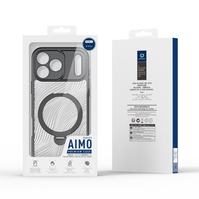 Dux Ducis - iPhone 17 Pro Hülle - Hardcase - MagSafe - mit Standfunktion - Aimo Mag Stand Series - schwarz