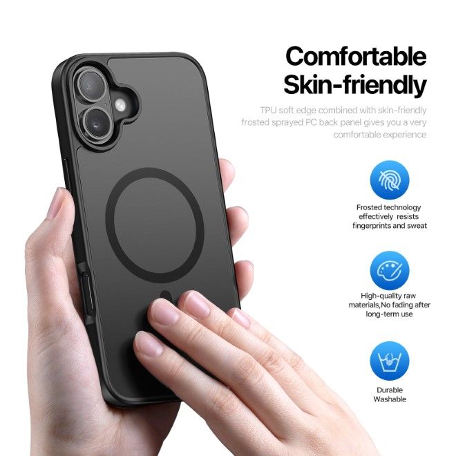 Dux Ducis - iPhone 17 Hülle - TPU und PC Hardcase - MagSafe kompatibel - Yind Series - schwarz