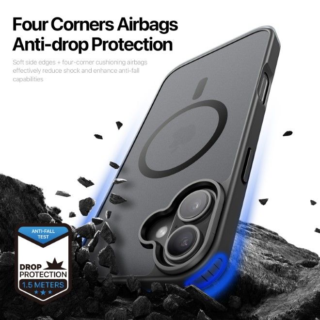 Dux Ducis - iPhone 17 Hülle - TPU und PC Hardcase - MagSafe kompatibel - Yind Series - schwarz