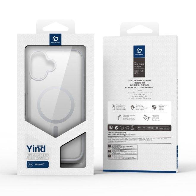 Dux Ducis - iPhone 17 Hülle - TPU und PC Hardcase - MagSafe kompatibel - Yind Series - grau