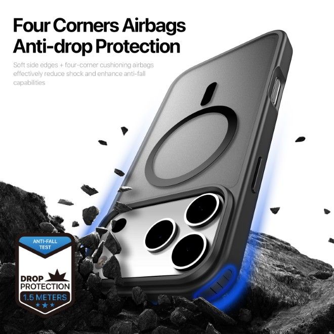 Dux Ducis - iPhone 17 Pro Max Hülle - TPU und PC Hardcase - MagSafe kompatibel - Yind Series - schwarz