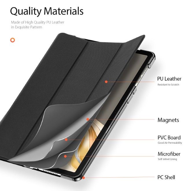 Dux Ducis - Honor Pad X9a / X9 11.5 Hülle - Leder Smart Flip Case - Domo Series - schwarz