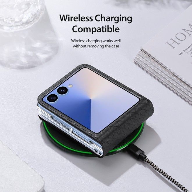 Dux Ducis - Samsung Galaxy Z Flip7 Hülle - Leder Case - Bril Series - schwarz