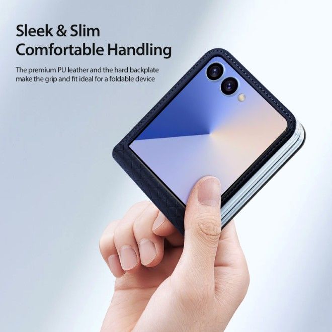 Dux Ducis - Samsung Galaxy Z Flip7 Hülle - Leder Case - Bril Series - blau