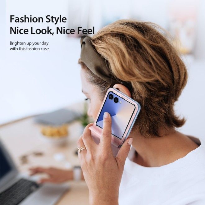 Dux Ducis - Samsung Galaxy Z Flip7 Hülle - Leder Case - Bril Series - rosa