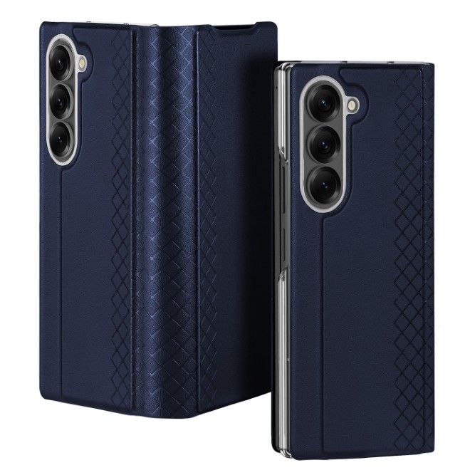 Dux Ducis - Samsung Galaxy Z Fold7 Hülle - Leder Case - Bril Series - blau