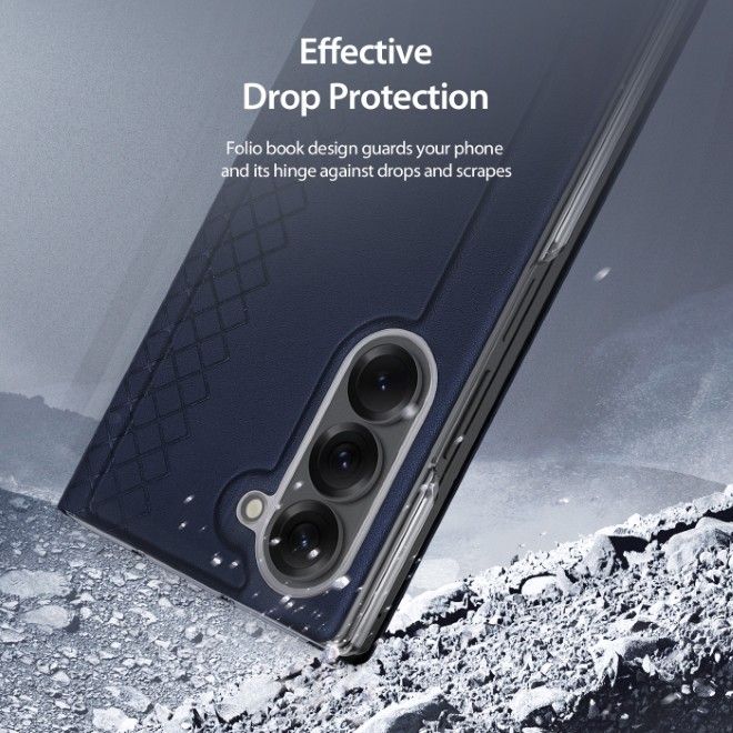 Dux Ducis - Samsung Galaxy Z Fold7 Hülle - Leder Case - Bril Series - blau