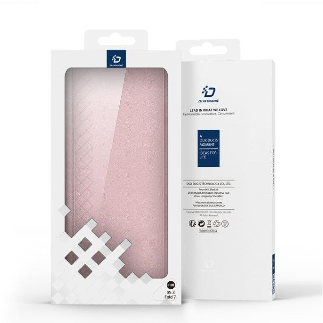 Dux Ducis - Samsung Galaxy Z Fold7 Hülle - Leder Case - Bril Series - rosa