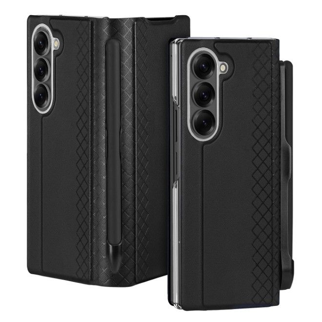 Dux Ducis - Samsung Galaxy Z Fold7 Hülle - Leder Case - mit Stifthalterung - Bril Penholder Series - schwarz