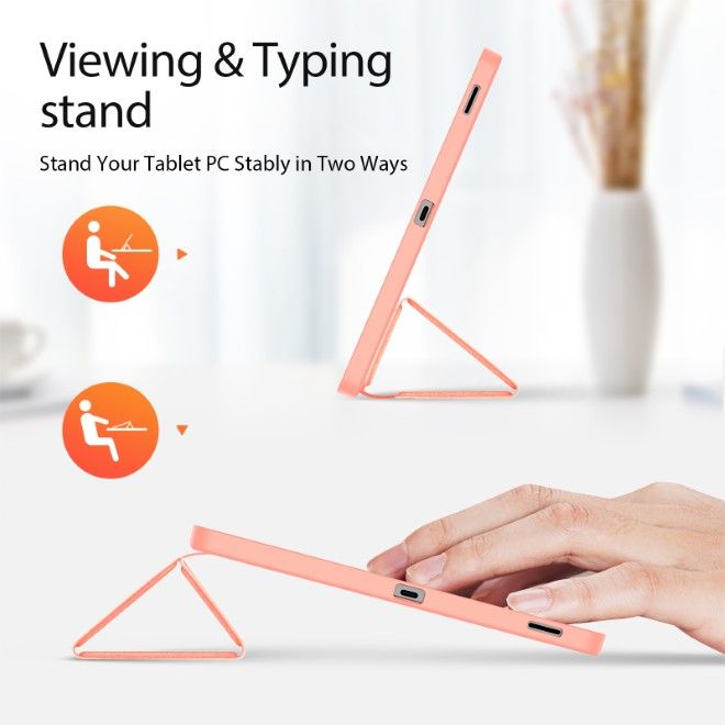 Dux Ducis - Samsung Galaxy Tab S10 FE+ Hülle - Leder Smart Flip Case - Domo Series - pink