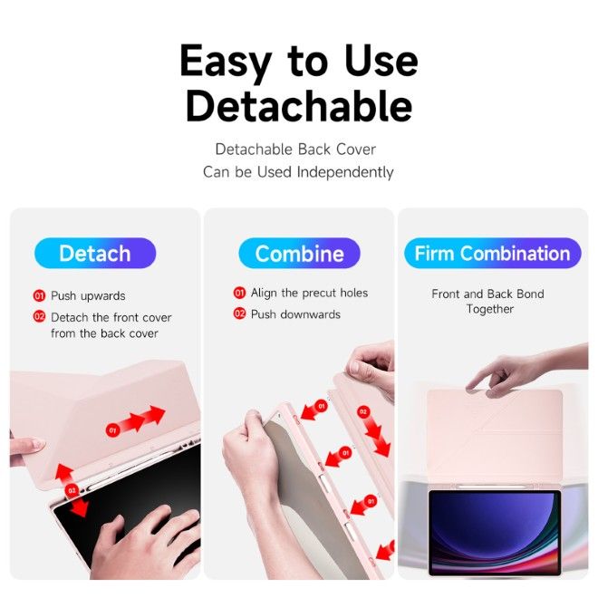 Dux Ducis - Samsung Galaxy Tab S10 FE+ Hülle - Leder Bookcover - Magi Series - pink