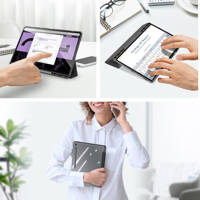 Dux Ducis - Samsung Galaxy Tab S10 FE+ Hülle - Leder Bookcover - Toby Series - schwarz