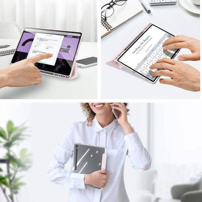 Dux Ducis - Samsung Galaxy Tab S10 FE+ Hülle - Leder Bookcover - Toby Series - pink