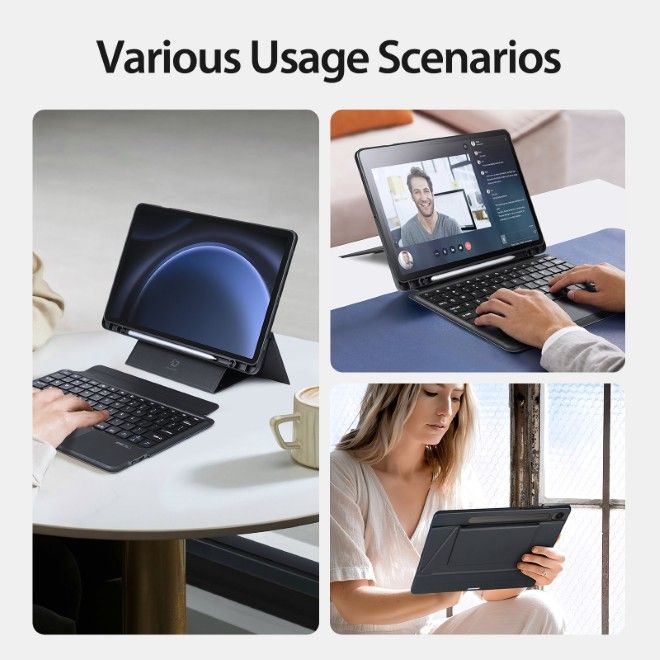 Dux Ducis - Samsung Galaxy Tab S10 FE / S9 / S9 FE Tastatur Hülle - Keyboard Case - DK Series - schwarz