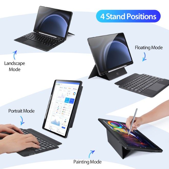 Dux Ducis - Samsung Galaxy Tab S10 FE / S9 / S9 FE Tastatur Hülle - Keyboard Case - DK Series - schwarz