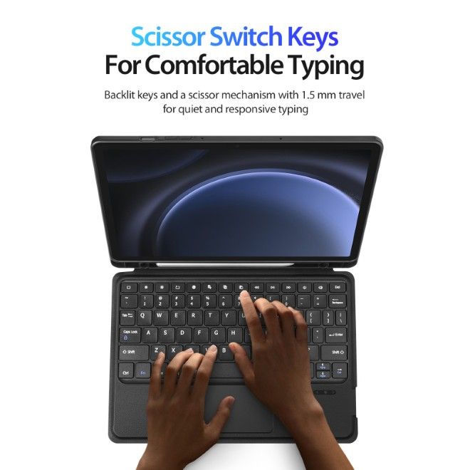 Dux Ducis - Samsung Galaxy Tab S10 FE / S9 / S9 FE Tastatur Hülle - Keyboard Case - DK Series - schwarz