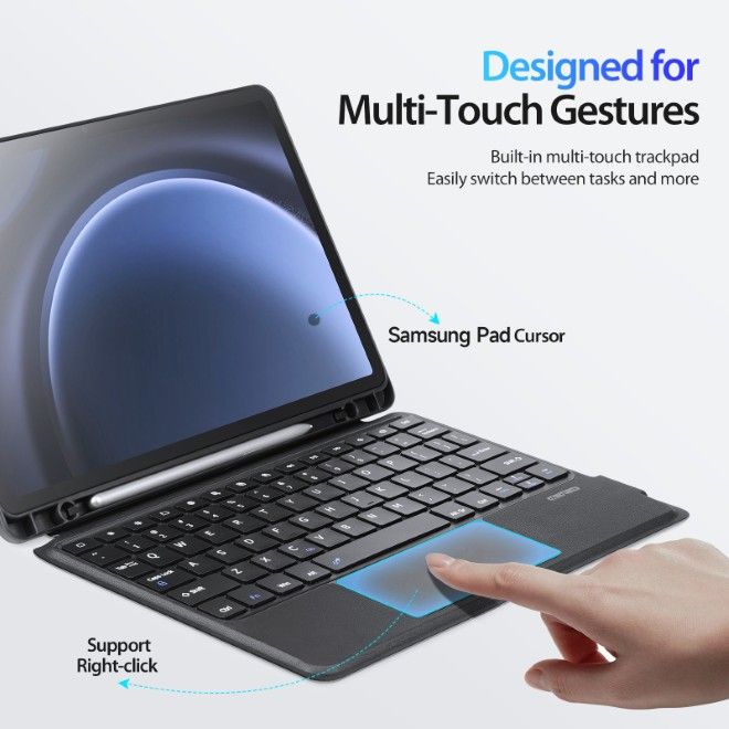 Dux Ducis - Samsung Galaxy Tab S10 FE / S9 / S9 FE Tastatur Hülle - Keyboard Case - DK Series - schwarz